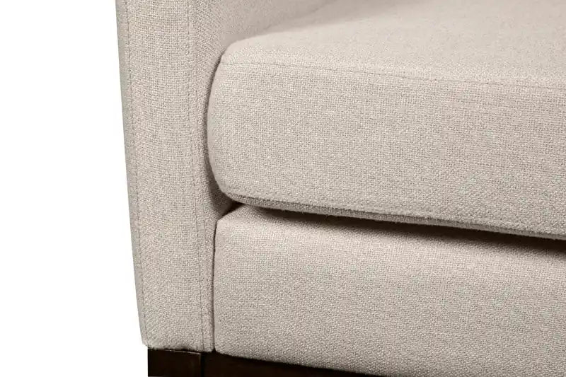 Adel 28.5 Linen-Look Fabric Accent Chair with Wood Base
