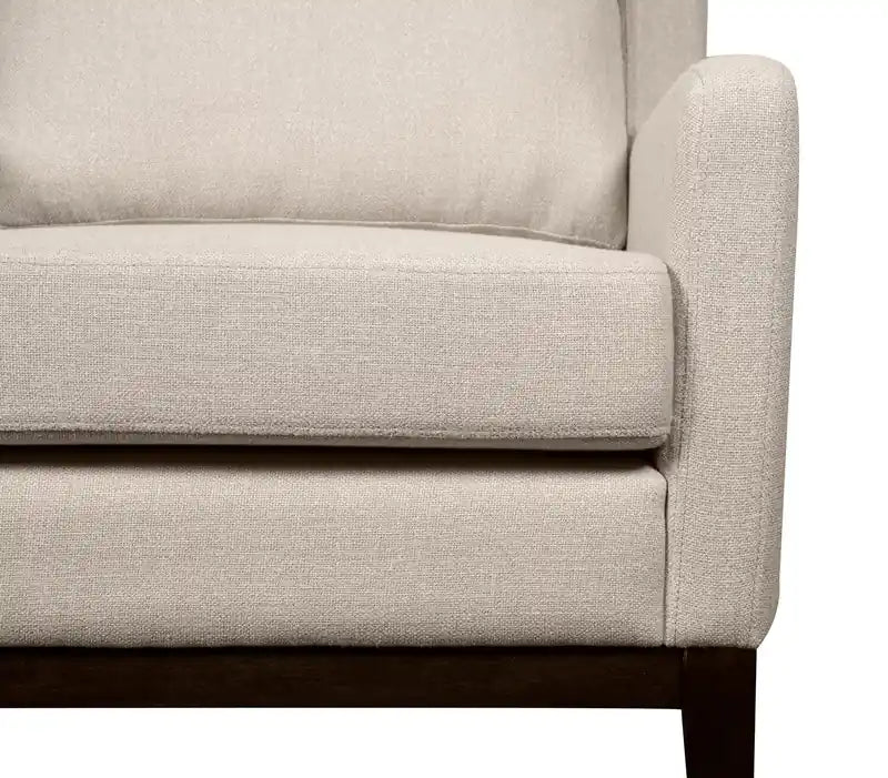 Adel 28.5 Linen-Look Fabric Accent Chair with Wood Base