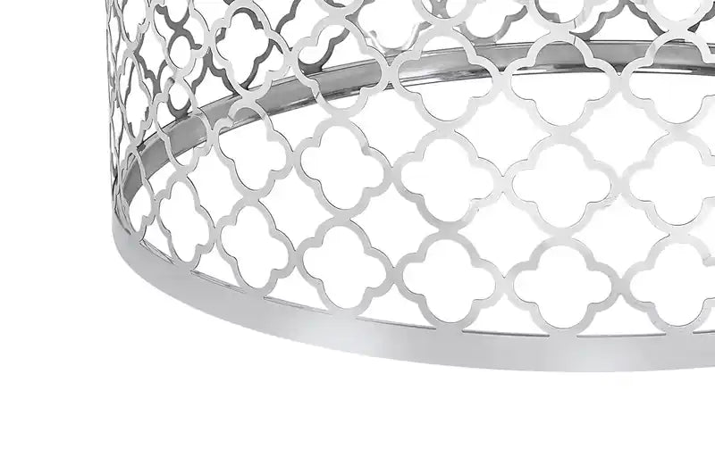 Belle 36 Glam Round Sofa Table - White Marble Top with Stainless Steel Base