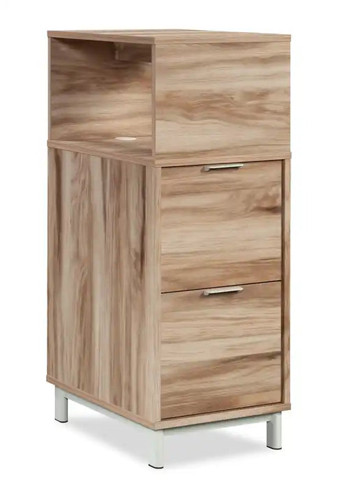 Bergen Circle 15.75 Commercial Grade File Towwr with 2-Drawers & Cubby - Natural Wood