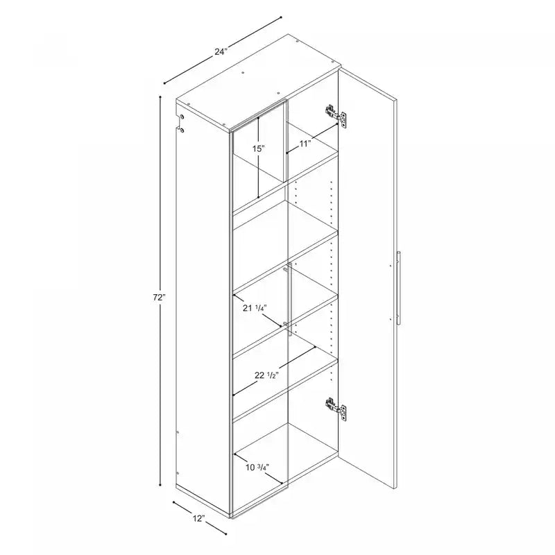 4-Shelf Garage Storage Cabinet, Freestanding Shelving Unit, Space-Saving Organizer