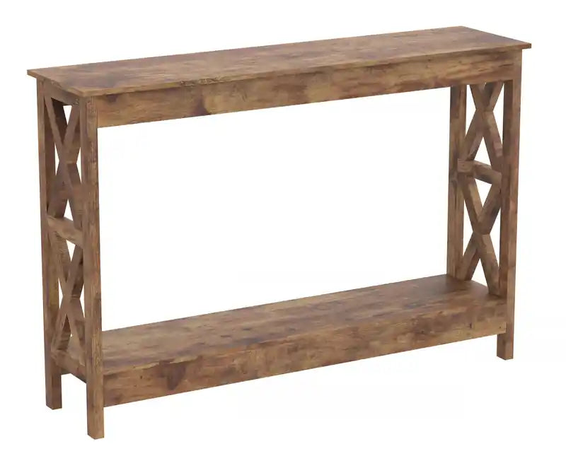 47 Console Table With 1 Shelf - Brown Reclaimed Wood