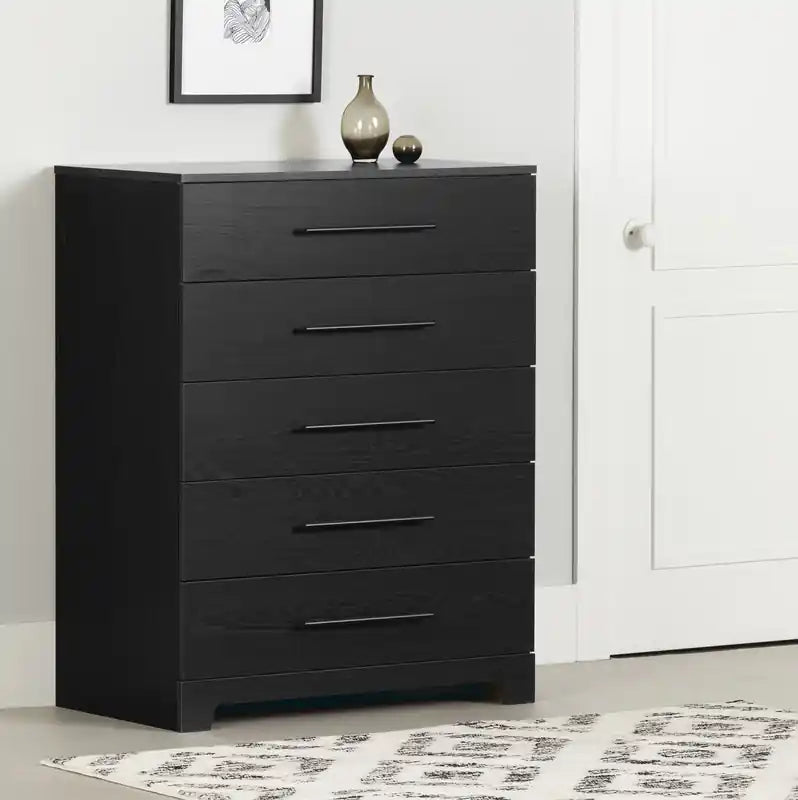Primo 5-Drawer Chest - Black Oak