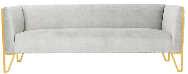 Manhattan Comfort Vector 81.5 Velvet Sofa - Grey & Gold