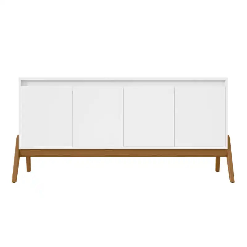 63.32" Mid-Century Modern Sideboard with Solid Wood Legs, Dining Room Storage Cabinet