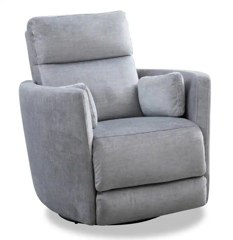 Ember 36 Fabric Swivel Glider Reclining Chair - Silver Cotton