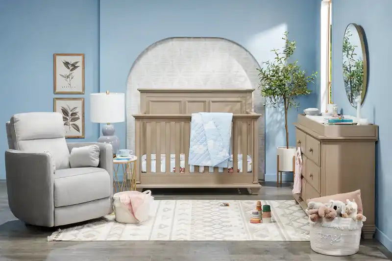 Ember 36 Fabric Swivel Glider Reclining Chair - Silver Cotton