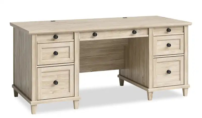 Hammond 67.56 Commercial Grade Executive Office Desk with 7-Drawers - Chalk Oak