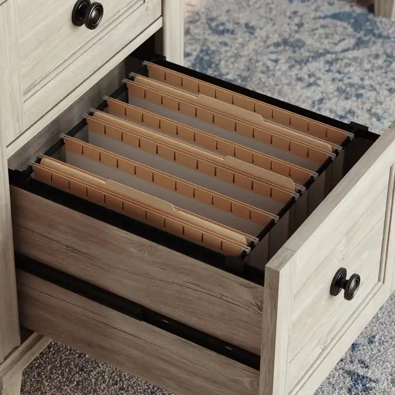 Hammond 67.56 Commercial Grade Executive Office Desk with 7-Drawers - Chalk Oak