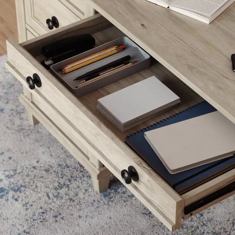 Hammond 67.56 Commercial Grade Executive Office Desk with 7-Drawers - Chalk Oak