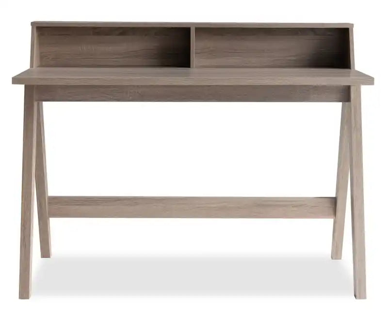 Igor 47.25 Computer Office Desk with 2 Cubbyholes- Taupe