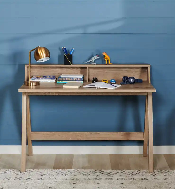 Igor 47.25 Computer Office Desk with 2 Cubbyholes- Taupe