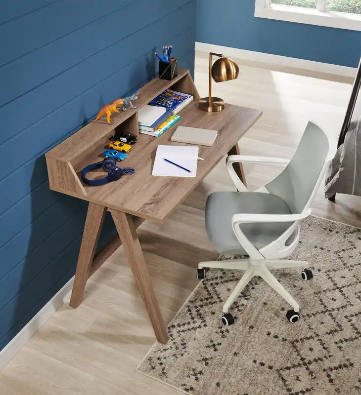 Igor 47.25 Computer Office Desk with 2 Cubbyholes- Taupe