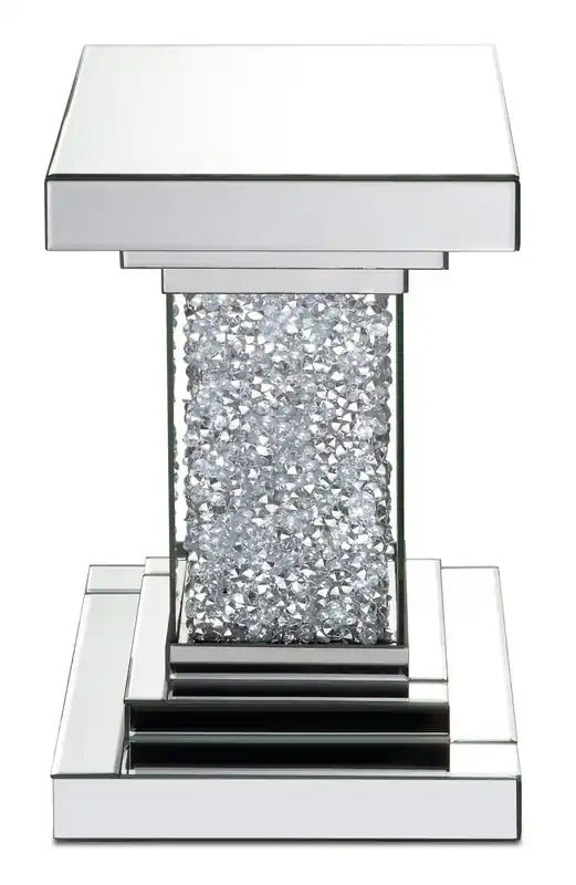 Luna 12 Mirrored Accent Table with Crystals
