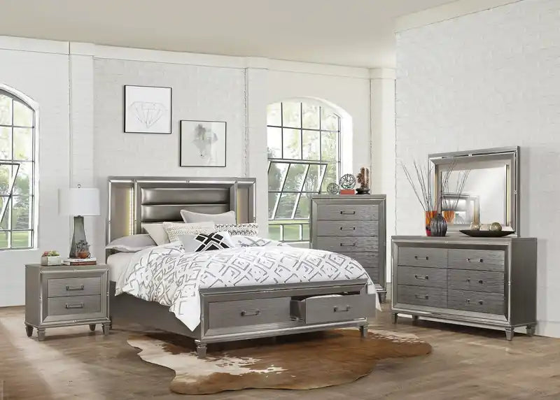 Max Bedroom Chest of Drawers, 5-Drawer, 38W x 54.3H, Glam
