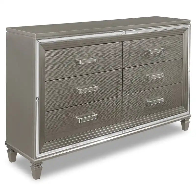 Max Bedroom 6-Drawer Dresser, 66W x 41H, Glam