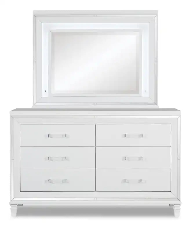 Max Bedroom 6-Drawer Dresser, 66W x 41H, Glam