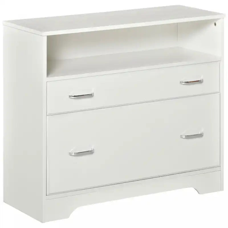 Vinsetto 2 Drawers File Cabinet With Hanging Rail
