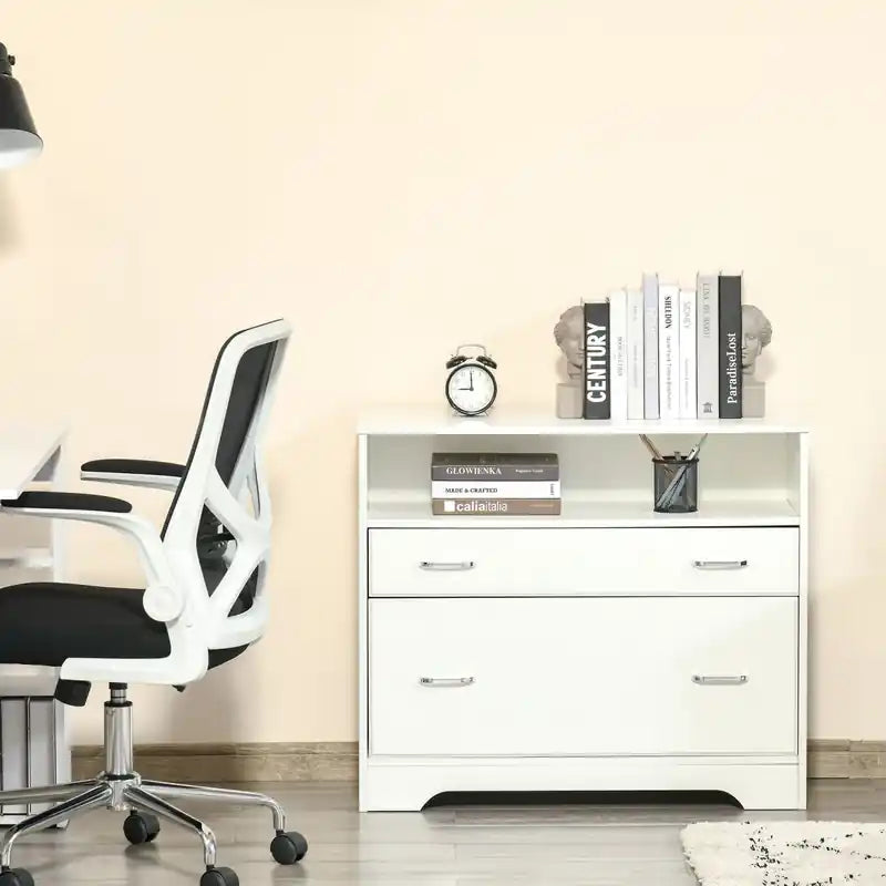 2-Drawer File Cabinet with Hanging Rail, Lockable Office Storage for Letter/Legal Files