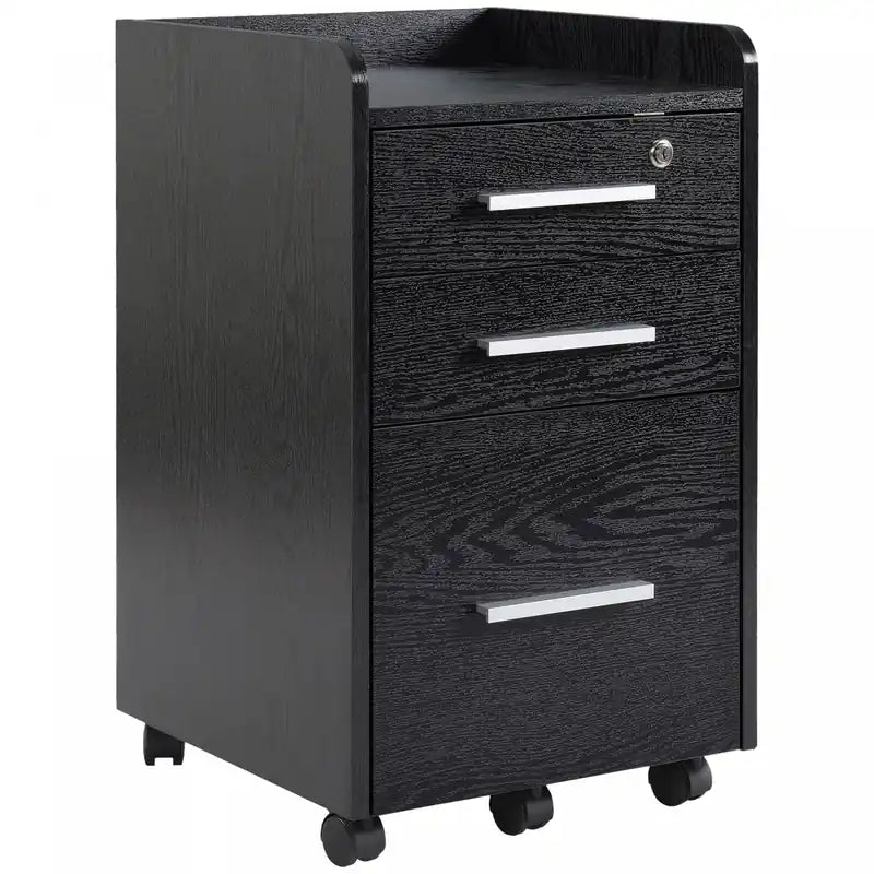 Homcom 3-drawer Mobile File Cabinet Office Filing Cabinet