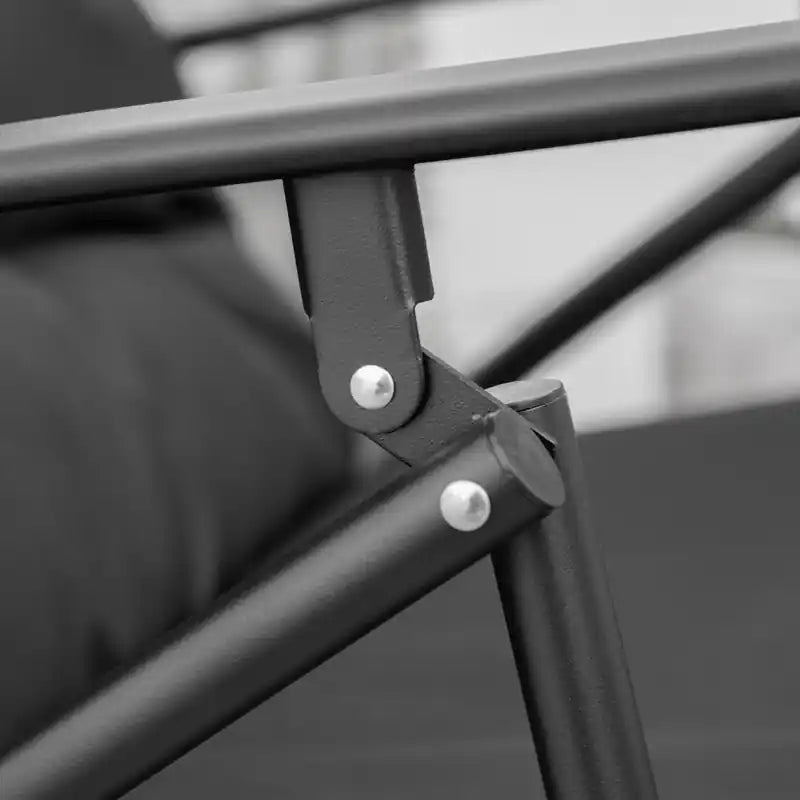 Fabric Upholstered Foldable Recliner Lounge Chair with Armrest, Outdoor & Indoor Use